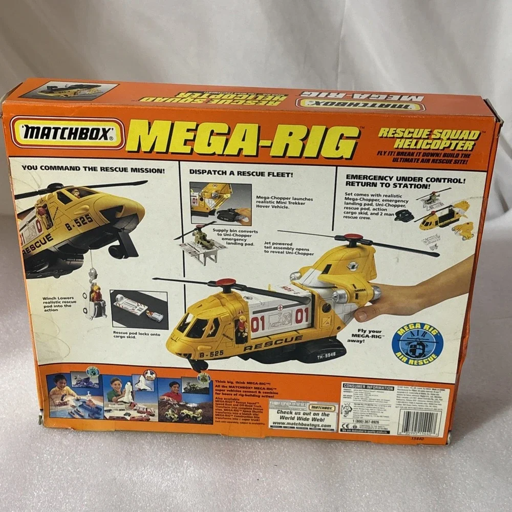 Vintage 1997 Mattel Inc. Matchbox‎ Mega Rig Rescue Squad Helicopter .